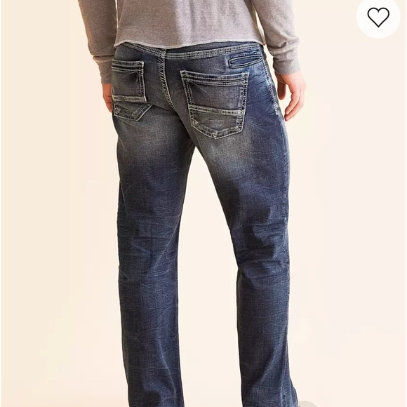 BKE Tyler Relaxed Fit Stretch Jean's in Nick 40X34 dark wash - Picture 2 of 12